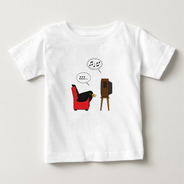 Camiseta Para Bebê Blackbird dormindo em frente à banda desenhada da  (Frente)