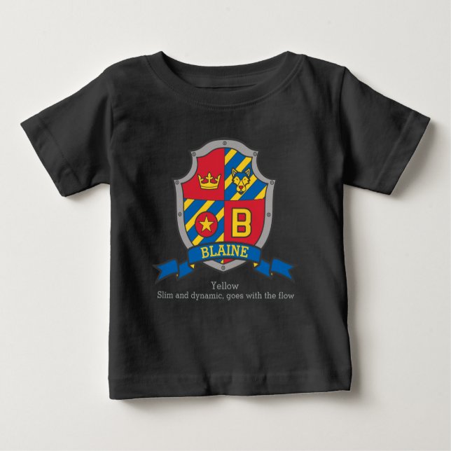 Camiseta Para Bebê Blaine name significa crest cavaleiros e escudos c (Frente)