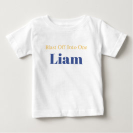 Camiseta Para Bebê Blast Off Personalizado Para o Primeiro Aniversári