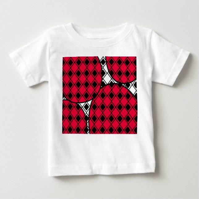 Camiseta Para Bebê Blob Harlequin rosa (Frente)