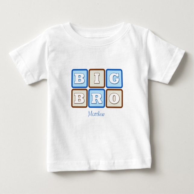 Camiseta Para Bebê Bloco de Palavras Bro Grande Cujo Nome (Frente)