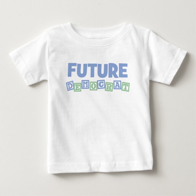 Camiseta Para Bebê Blocos futuros de Democrata (Frente)