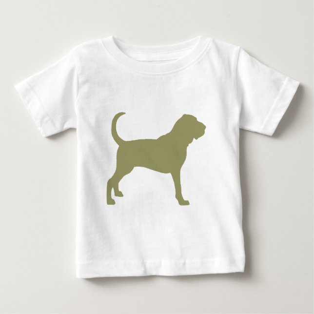 Camiseta Para Bebê Bloodhound (verde prudente) (Frente)