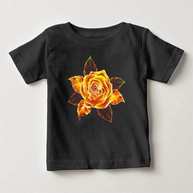 Camiseta Para Bebê Blooming Fire Rosa (Frente)