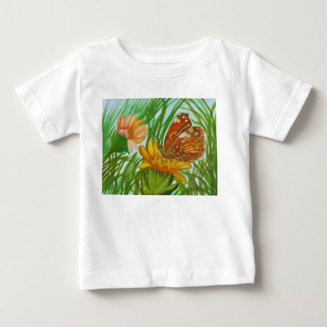 Camiseta Para Bebê Blooming flower garden (Frente)