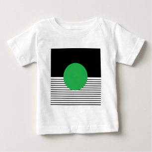 Camiseta Para Bebê Bloqueio Branco Preto e Círculo Verde