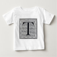 Bloqueio - Letra "T" - bloco de madeira - inicial
