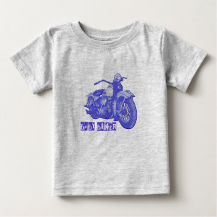 Camiseta Para Bebê Blue Baby Biker