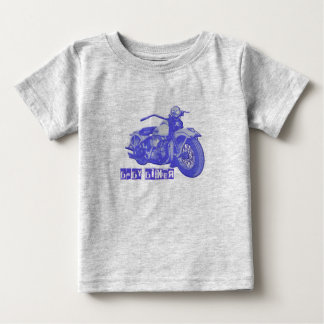 Camiseta Para Bebê Blue Baby Biker