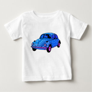 Camiseta Para Bebê Blue Boho Car Fine Jersey T-Shirt, White