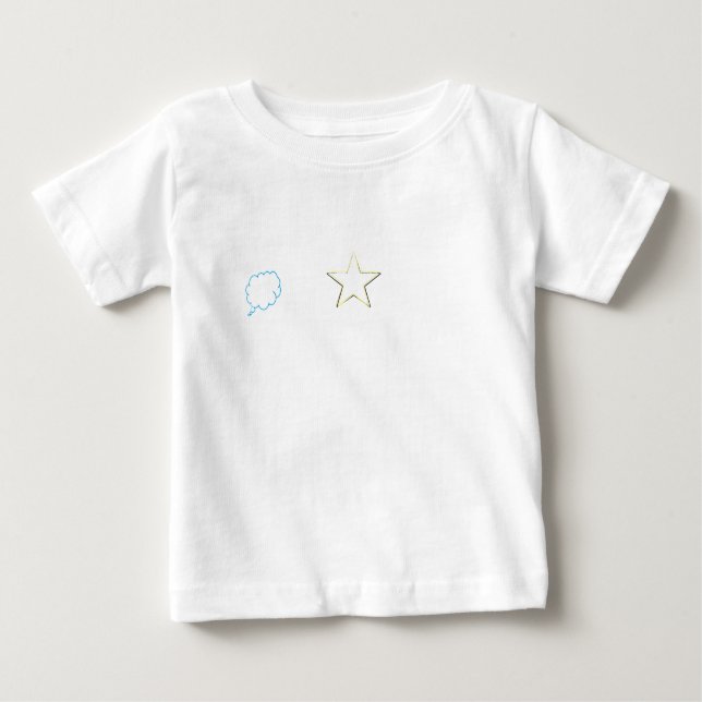 Camiseta Para Bebê Blue Cloudy Starz (Frente)