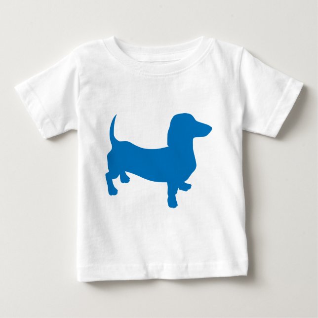 Camiseta Para Bebê Blue Doxie, Dachshund (Frente)