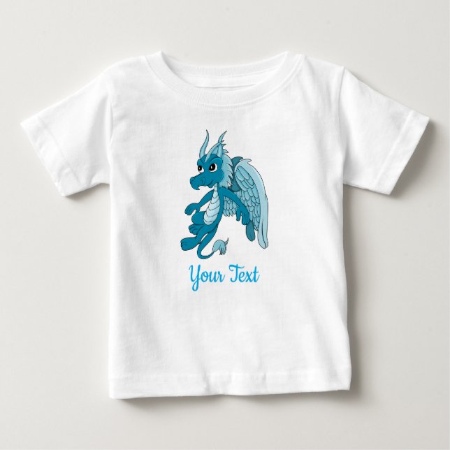 Camiseta Para Bebê Blue Dragon Cartoon Baby T-Shirt (Frente)