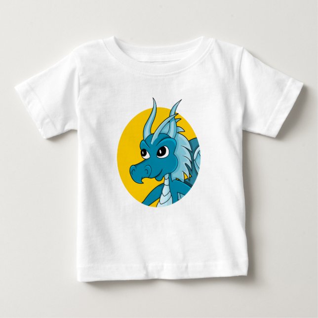 Camiseta Para Bebê Blue dragon cartoon baby T-Shirt (Frente)