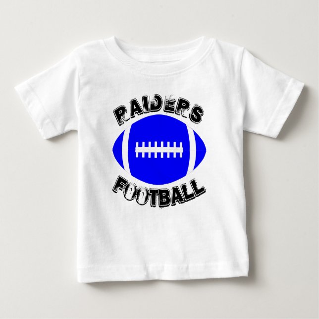 Camiseta Para Bebê Blue Football Custom Team Name ou Text Game Day (Frente)
