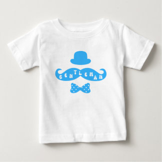 Camiseta Para Bebê Blue Hat Mustache Casual Baby Shirt