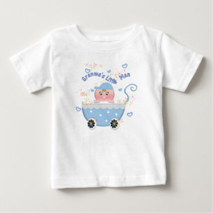 Camiseta Para Bebê Blue Hearts Granma's Little Man Tshirt