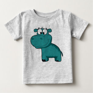 Camiseta Para Bebê Blue Hippo
