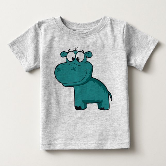 Camiseta Para Bebê Blue Hippo (Frente)