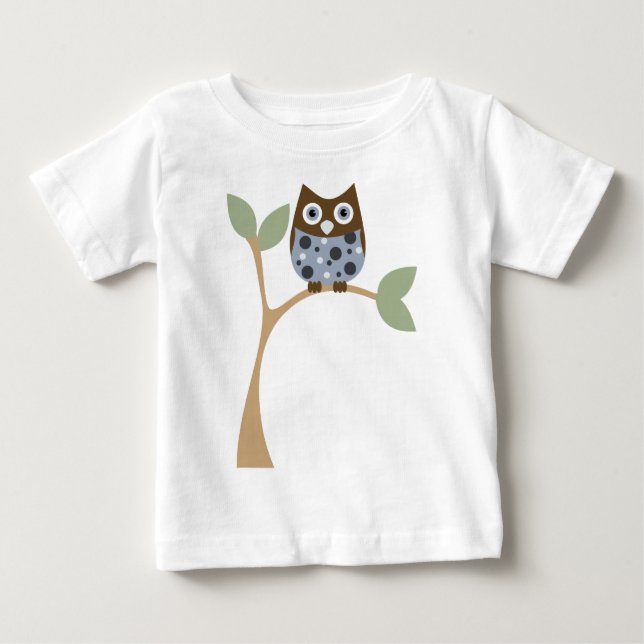Camiseta Para Bebê Blue Owl Baby (Frente)