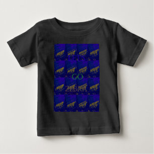 Camiseta Para Bebê Blue Safari francês deixa Zebra Hakuna Matata