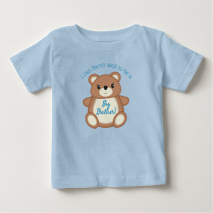 Camiseta Para Bebê Blue Teddy Bear Big Brother