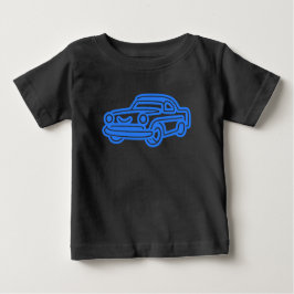 Camiseta Para Bebê Blue Vintage Car Illustration
