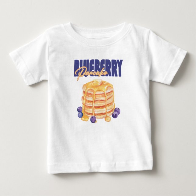 Camiseta Para Bebê Blueberry Pancake Brunch (Frente)