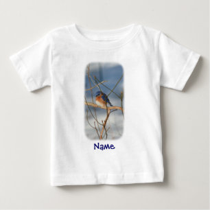Camiseta Para Bebê Bluebird Animal Seu Nome Personalizado