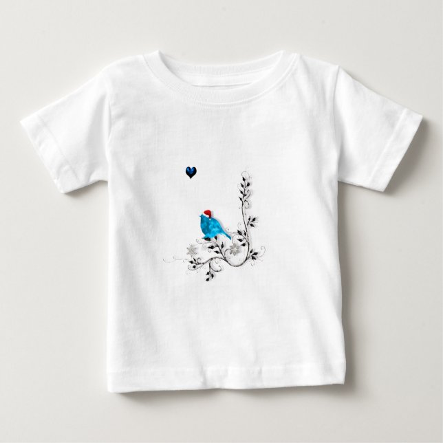 Camiseta Para Bebê Bluebird no Natal (Frente)