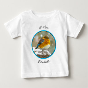 Camiseta Para Bebê Bluebird oriental na neve - Foto original