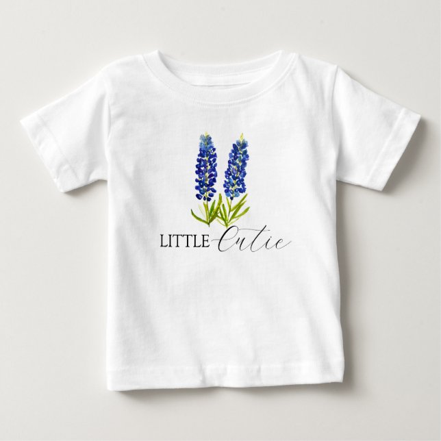 Camiseta Para Bebê Bluetooth Texas - Cor d'água Floral Bebê (Frente)