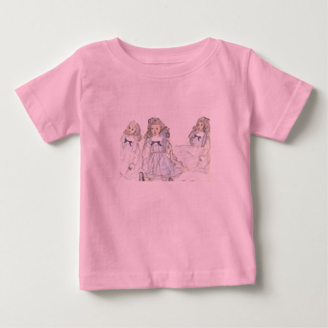 Camiseta Para Bebê Blusa rosa para raparigas (Frente)