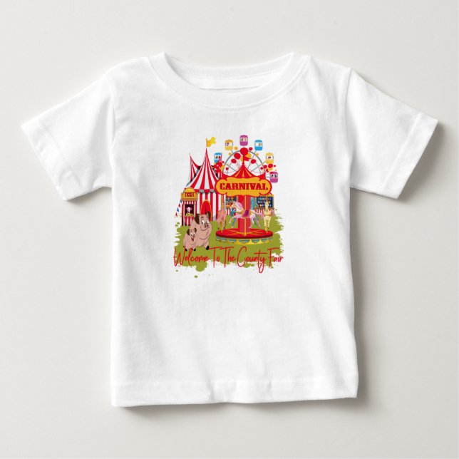 Camiseta Para Bebê Boa vinda à feira de condado - carnaval (Frente)