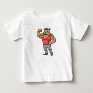 Camiseta Para Bebê Boar Bodybuilder Bodybuilding Músculos