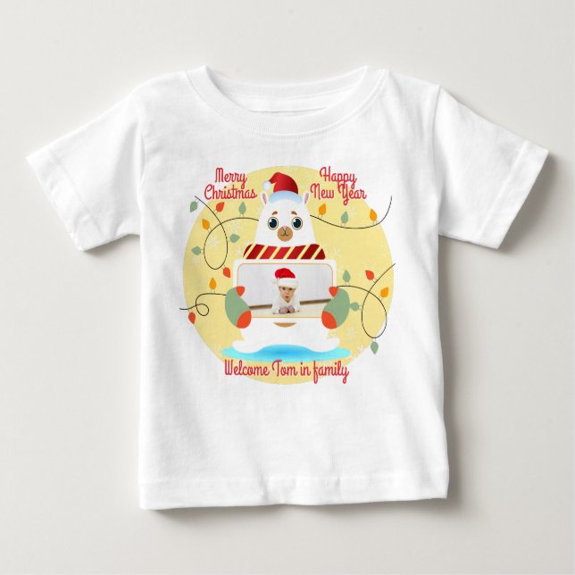 Camiseta Para Bebê Boas-vindas de Natal para bebê (Frente)