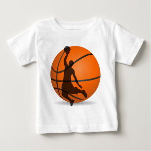 Camiseta Para Bebê bobina do jogador de basquete pop art