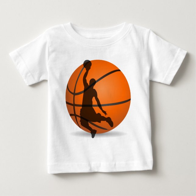 Camiseta Para Bebê bobina do jogador de basquete pop art (Frente)