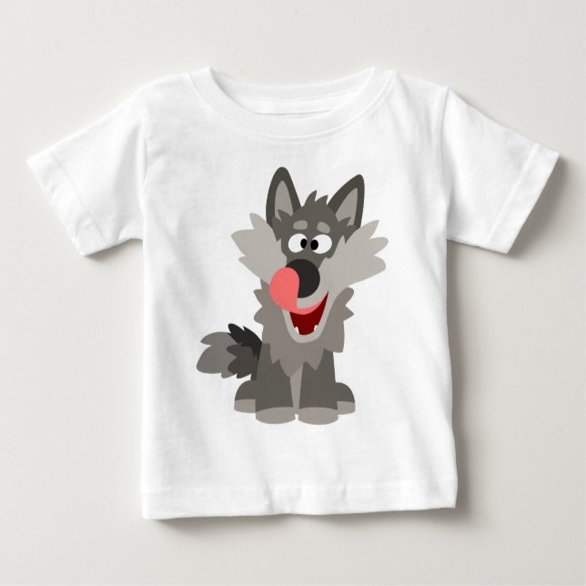 Camiseta Para Bebê Bobo Bela Cartoon Wolf Baby T Shirt (Frente)