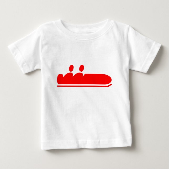 Camiseta Para Bebê Bobsled - Vermelho (Frente)
