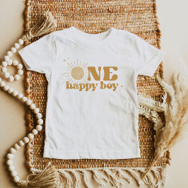 Camiseta Para Bebê BODHI Boho Sol Um Menino Feliz de 1 Ano de Idade
