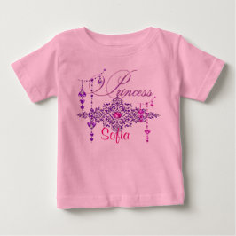 Camiseta Para Bebê Body com Tutu Rosa Personalizado Princesa Joias pa
