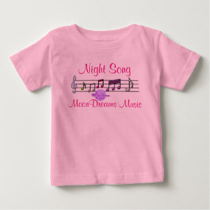 Camiseta Para Bebê Body de Bebê com Tutu Rosa Cantiga Noturna