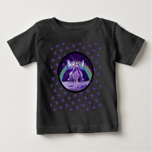 Camiseta Para Bebê Body de Bebê Fada da Chuva Roxa