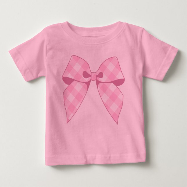 Camiseta Para Bebê Body de Bebê Laço de Ginga Rosa com Tutu Rosa (Frente)