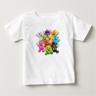 Camiseta Para Bebê Body de Bebê Monstro Feliz Colorido