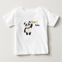 Body de Bebê Panda Personalizado Gêmeo 1