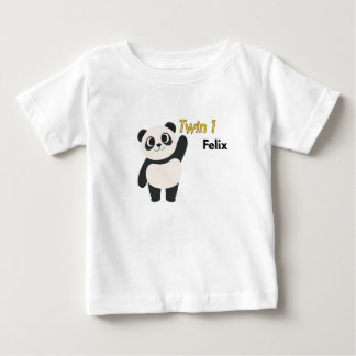 Camiseta Para Bebê Body de Bebê Panda Personalizado Gêmeo 1