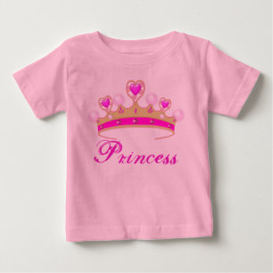 Camiseta Para Bebê Body de Bebê Pretty Pink Princess Tiara com Tutu