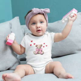 Camiseta Para Bebê Body de Bebê Urso Teddy Fofo do Dia dos Namorados